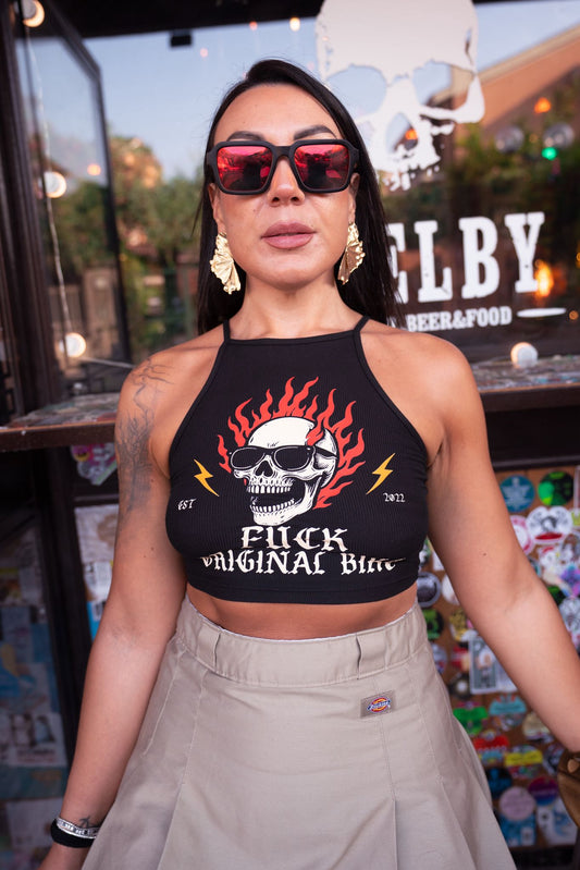 Burning Skull Crop Top