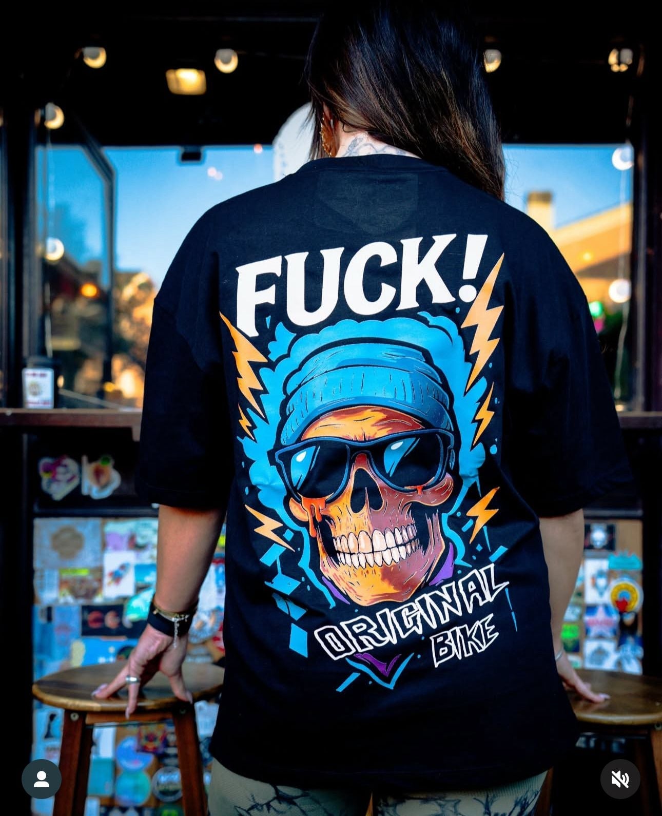 T-Shirt Blue & Oro - Fuck Original Bike - 